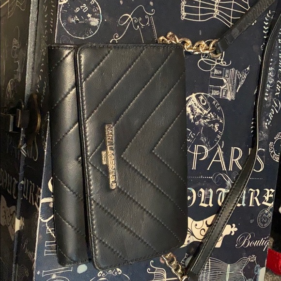 Karl lagerfeld pairs Black Leather purse - Picture 2 of 6